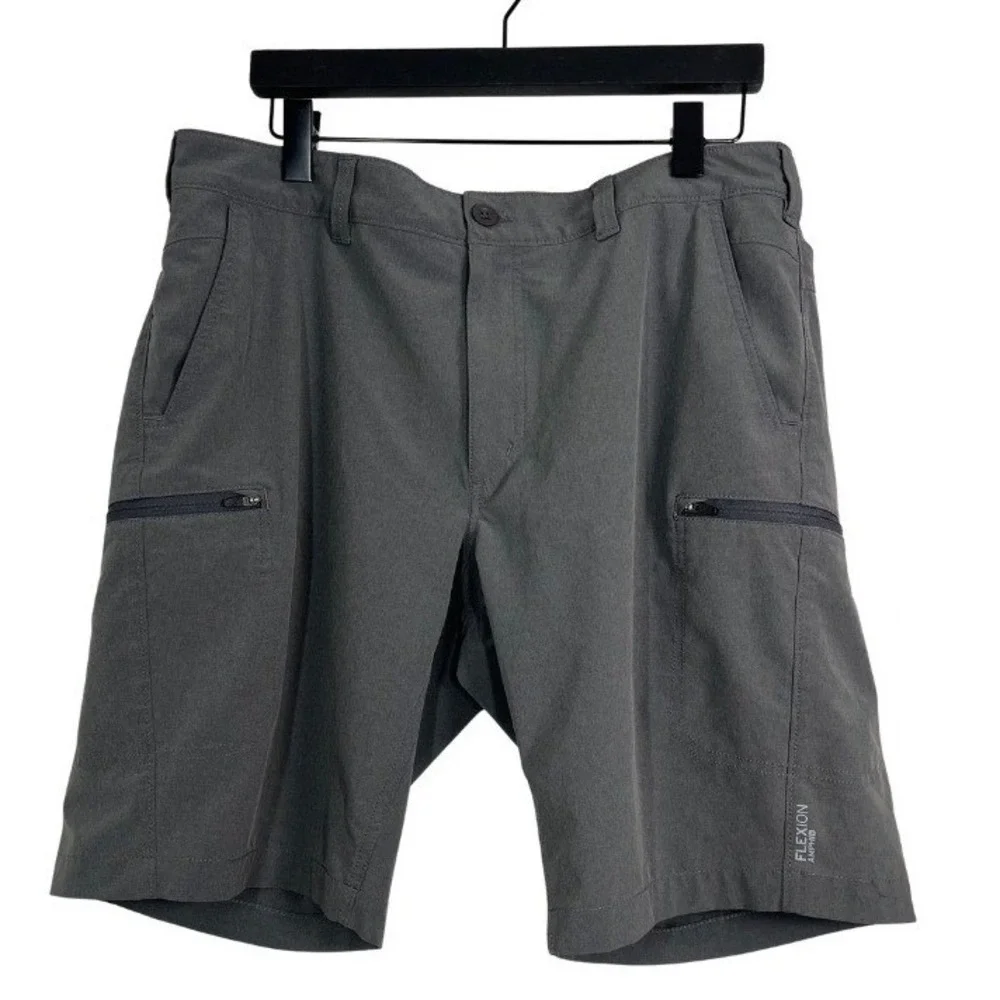 Eddie Bauer Flexion Amphib Men's Gray Hybrid Outdoor Hiking Shorts Sz 36 Stretch